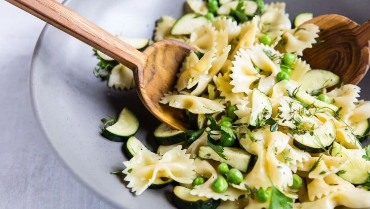 Green Pasta Salad with Lemon Goat Butter