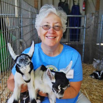 Redwoodhill Farm Jennifer Bice with Goat Kids